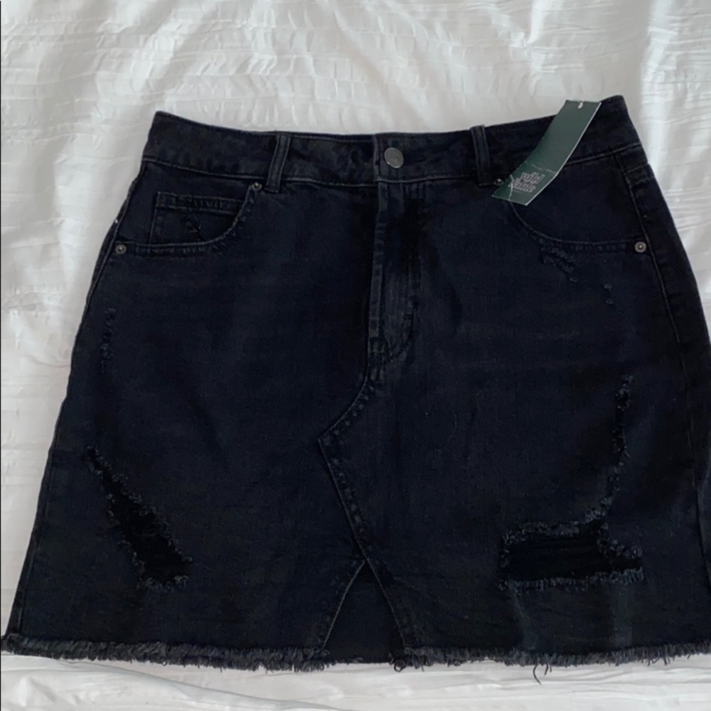 Black Denim Jean Skirt